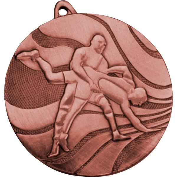 Медаль №94 (Борьба, диаметр 50 мм, металл, цвет бронза. Место для вставок: обратная сторона диаметр 45 мм)