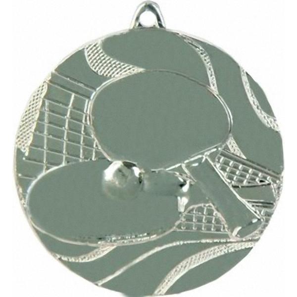 Медаль №111 (Настольный теннис, диаметр 50 мм, металл, цвет серебро. Место для вставок: обратная сторона диаметр 45 мм)