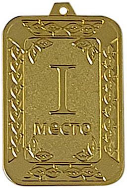 Медаль №2441 (1 место, размер 40x70 мм, металл, цвет золото)