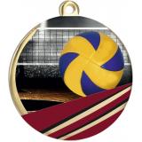 Медаль №2403 (Волейбол, диаметр 70 мм, металл, цвет золото)