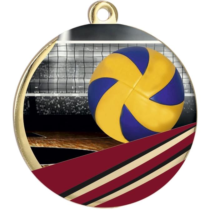 Медаль №2403 (Волейбол, диаметр 70 мм, металл, цвет золото)