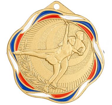 Медаль №2417 (Фигурное катание, диаметр 50 мм, металл, цвет золото. Место для вставок: обратная сторона диаметр 45 мм)