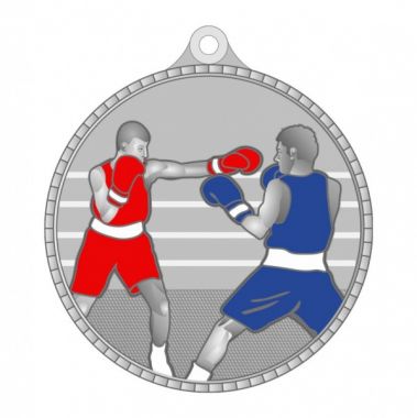 Медаль №3600 (Бокс, диаметр 55 мм, металл, цвет серебро. Место для вставок: обратная сторона диаметр 40 мм)