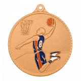 Медаль №3287 (Баскетбол, диаметр 55 мм, металл, цвет бронза. Место для вставок: обратная сторона диаметр 40 мм)