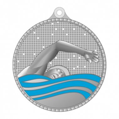Медаль №3586 (Плавание, диаметр 55 мм, металл, цвет серебро. Место для вставок: обратная сторона диаметр 40 мм)