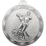 Медаль №2208 (Танцы, диаметр 50 мм, металл, цвет серебро. Место для вставок: обратная сторона диаметр 45 мм)