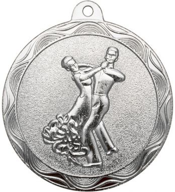 Медаль №2208 (Танцы, диаметр 50 мм, металл, цвет серебро. Место для вставок: обратная сторона диаметр 45 мм)
