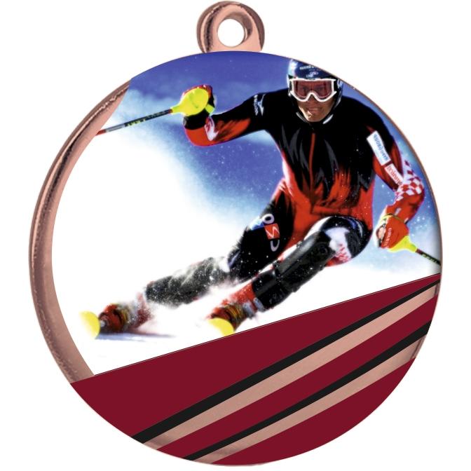 Медаль №2392 (Лыжный спорт, диаметр 70 мм, металл, цвет бронза)