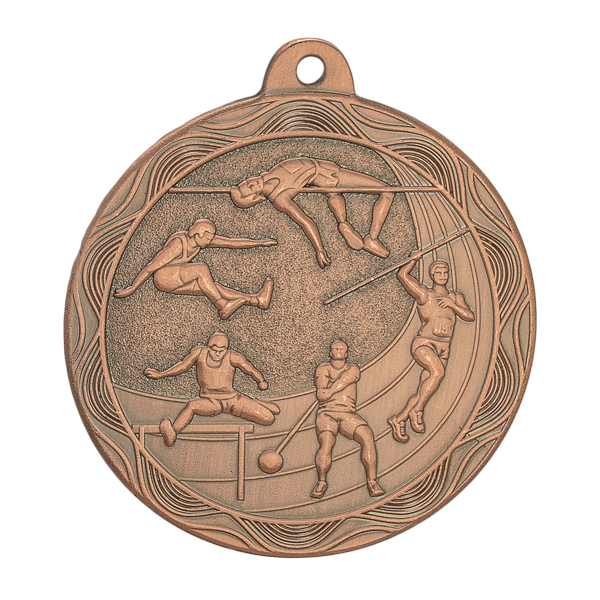 Медаль №2233 (Легкая атлетика, диаметр 50 мм, металл, цвет бронза. Место для вставок: обратная сторона диаметр 45 мм)