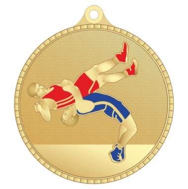 Медаль №3602 (Борьба, диаметр 55 мм, металл, цвет золото. Место для вставок: обратная сторона диаметр 40 мм)