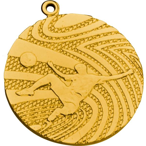Медаль №113 (Футбол, диаметр 40 мм, металл, цвет золото. Место для вставок: обратная сторона диаметр 36 мм)