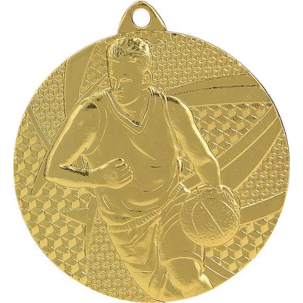 Медаль №922 (Баскетбол, диаметр 50 мм, металл, цвет золото. Место для вставок: обратная сторона диаметр 45 мм)