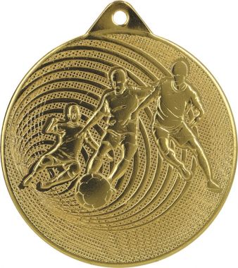 Медаль №1233 (Футбол, диаметр 70 мм, металл, цвет золото. Место для вставок: обратная сторона диаметр 65 мм)
