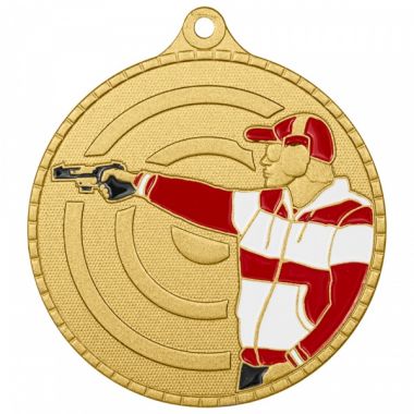 Медаль №3624 (Пулевая стрельба, диаметр 55 мм, металл, цвет золото)