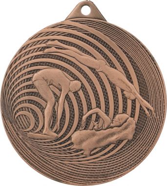 Медаль №1224 (Плавание, диаметр 70 мм, металл, цвет бронза. Место для вставок: обратная сторона диаметр 65 мм)