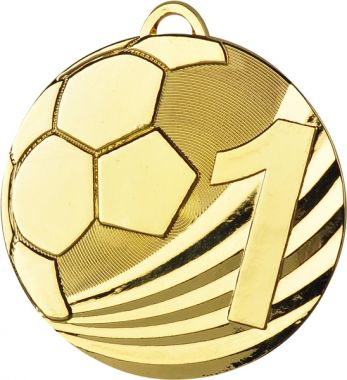 Медаль №128 (Футбол, диаметр 50 мм, металл, цвет золото. Место для вставок: обратная сторона диаметр 46 мм)