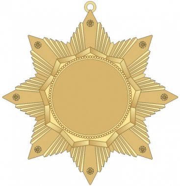 Медаль MZ 132-60/G (60х60 мм, D-25 мм, s-2 мм)