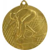Медаль №929 (Плавание, диаметр 50 мм, металл, цвет золото. Место для вставок: обратная сторона диаметр 45 мм)