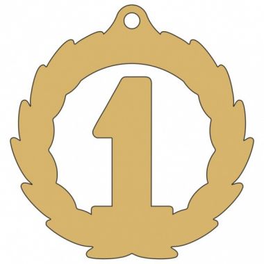 Медаль №3576 (1 место, диаметр 60 мм, металл, цвет золото)