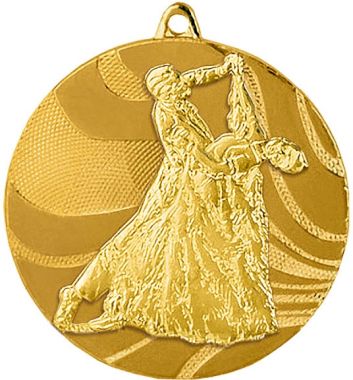 Медаль №2359 (Танцы, диаметр 50 мм, металл, цвет золото. Место для вставок: обратная сторона диаметр 45 мм)