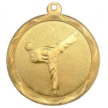 Медаль №1220 (Тхэквондо, диаметр 50 мм, металл, цвет золото. Место для вставок: обратная сторона диаметр 45 мм)