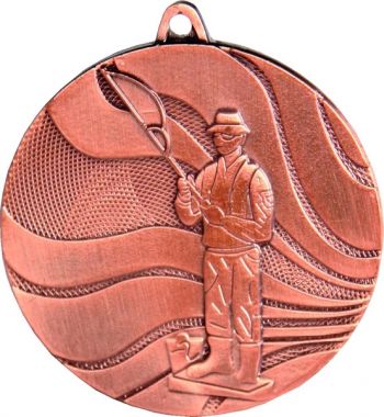 Медаль №106 (Рыболовство, диаметр 50 мм, металл, цвет бронза. Место для вставок: обратная сторона диаметр 46 мм)