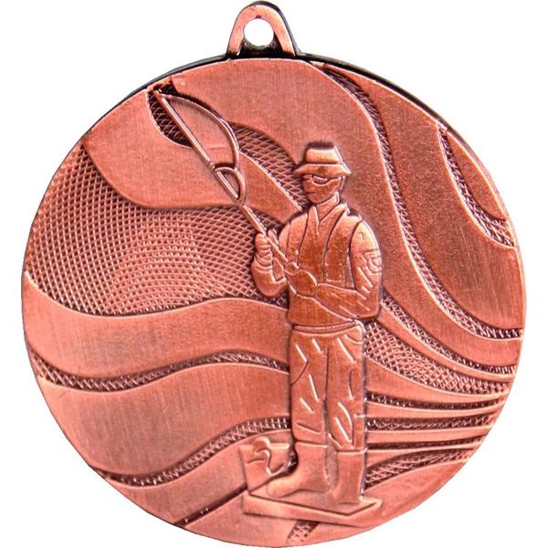 Медаль №106 (Рыболовство, диаметр 50 мм, металл, цвет бронза. Место для вставок: обратная сторона диаметр 46 мм)