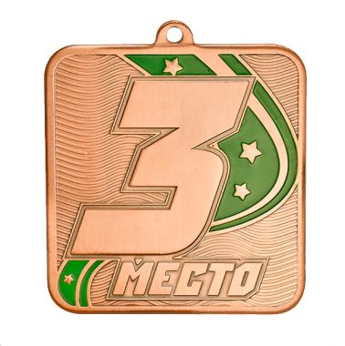 Медаль №2265 (3 место, размер 57x60 мм, металл, цвет бронза)