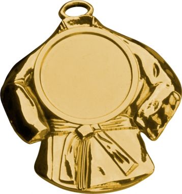 Медаль №101 (Каратэ, размер 50x58 мм, металл, цвет золото. Место для вставок: лицевая диаметр 25 мм, обратная сторона размер по шаблону)