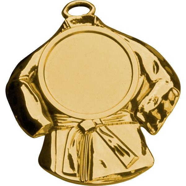 Медаль №101 (Каратэ, размер 50x58 мм, металл, цвет золото. Место для вставок: лицевая диаметр 25 мм, обратная сторона размер по шаблону)