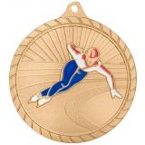 Медаль №2434 (Конькобежный спорт, диаметр 60 мм, металл, цвет бронза. Место для вставок: обратная сторона диаметр 50 мм)