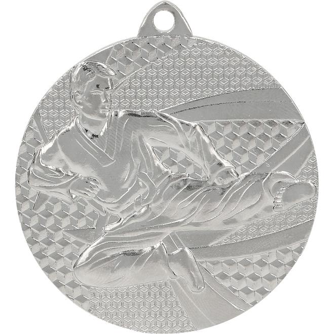 Медаль №928 (Каратэ, диаметр 50 мм, металл, цвет серебро. Место для вставок: обратная сторона диаметр 45 мм)