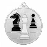 Медаль №3277 (Шахматы, диаметр 55 мм, металл, цвет серебро. Место для вставок: лицевая диаметр 40 мм, обратная сторона диаметр 40 мм)