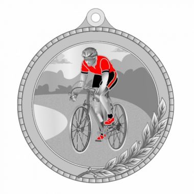 Медаль №2209 (Велоспорт, диаметр 55 мм, металл, цвет серебро. Место для вставок: обратная сторона диаметр 40 мм)