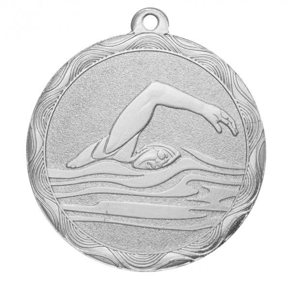 Медаль №1270 (Плавание, диаметр 50 мм, металл, цвет серебро. Место для вставок: обратная сторона диаметр 45 мм)
