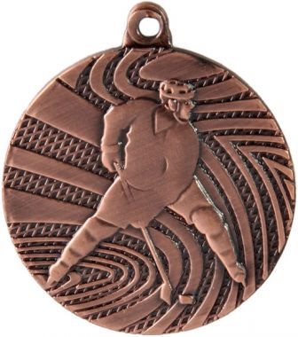 Медаль №135 (Хоккей, диаметр 40 мм, металл, цвет бронза. Место для вставок: обратная сторона диаметр 36 мм)
