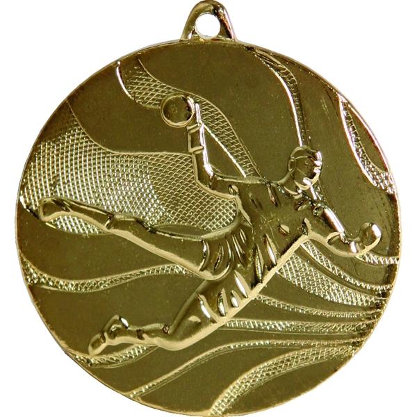 Медаль №97 (Гандбол, диаметр 50 мм, металл, цвет золото. Место для вставок: обратная сторона диаметр 46 мм)