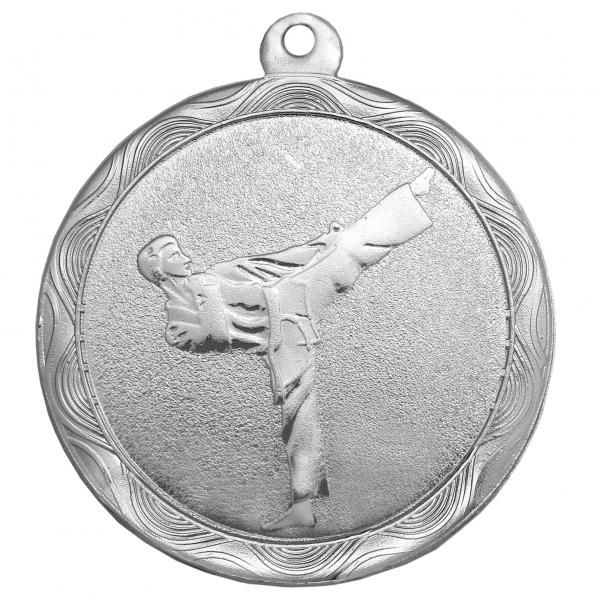 Медаль №1220 (Тхэквондо, диаметр 50 мм, металл, цвет серебро. Место для вставок: обратная сторона диаметр 45 мм)