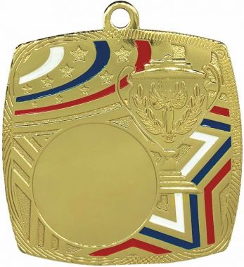 Медаль №3562 (Размер 50x50 мм, металл, цвет золото. Место для вставок: лицевая диаметр 25 мм, обратная сторона размер по шаблону)