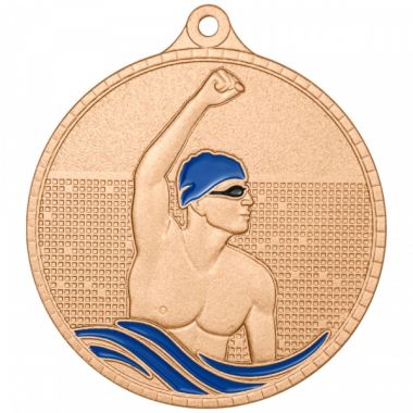 Медаль №3614 (Плавание, диаметр 55 мм, металл, цвет бронза. Место для вставок: обратная сторона диаметр 40 мм)