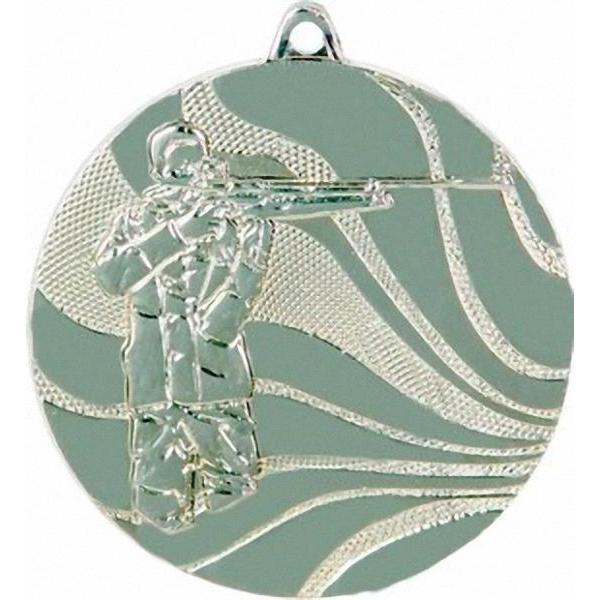 Медаль №108 (Стрельба, диаметр 50 мм, металл, цвет серебро. Место для вставок: обратная сторона диаметр 45 мм)