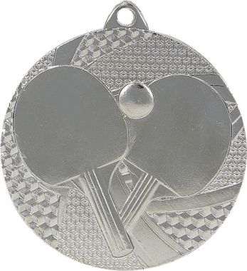 Медаль №172 (Настольный теннис, диаметр 50 мм, металл, цвет серебро. Место для вставок: обратная сторона диаметр 45 мм)