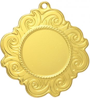 Медаль №3288 (Диаметр 50 мм, металл, цвет золото. Место для вставок: лицевая диаметр 25 мм, обратная сторона диаметр 35 мм)