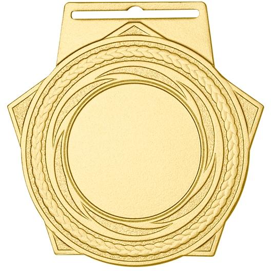 Медаль №2370 (Диаметр 55 мм, металл, цвет золото. Место для вставок: лицевая диаметр 25 мм, обратная сторона размер по шаблону)