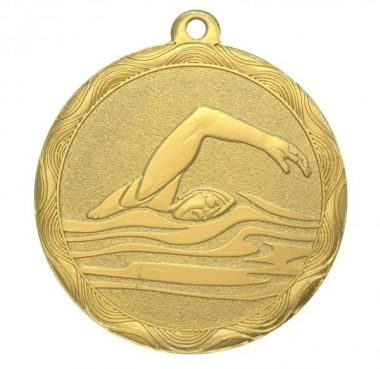 Медаль №1270 (Плавание, диаметр 50 мм, металл, цвет золото. Место для вставок: обратная сторона диаметр 45 мм)