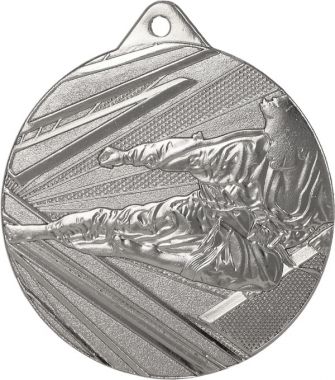 Медаль №947 (Каратэ, диаметр 50 мм, металл, цвет серебро. Место для вставок: обратная сторона диаметр 45 мм)