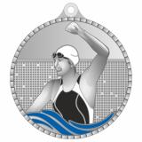 Медаль №3661 (Плавание, диаметр 55 мм, металл, цвет серебро)