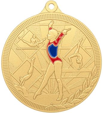 Медаль №3280 (Гимнастика, диаметр 55 мм, металл, цвет золото. Место для вставок: обратная сторона диаметр 40 мм)