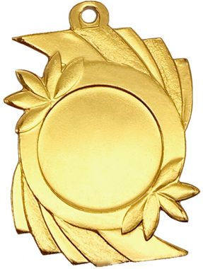Медаль №3546 (Размер 40x55 мм, металл, цвет золото. Место для вставок: лицевая диаметр 25 мм, обратная сторона диаметр 25 мм)