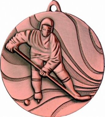 Медаль №117 (Хоккей, диаметр 50 мм, металл, цвет бронза. Место для вставок: обратная сторона диаметр 45 мм)